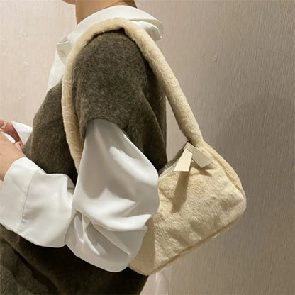 Squared Plush Shoulder Bag