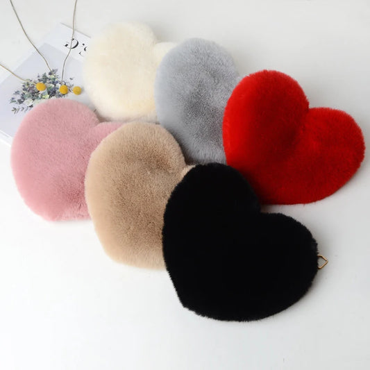 Plush Heart Crossbody Bag