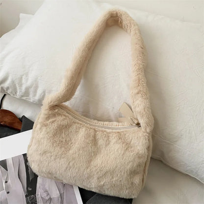 Squared Plush Shoulder Bag